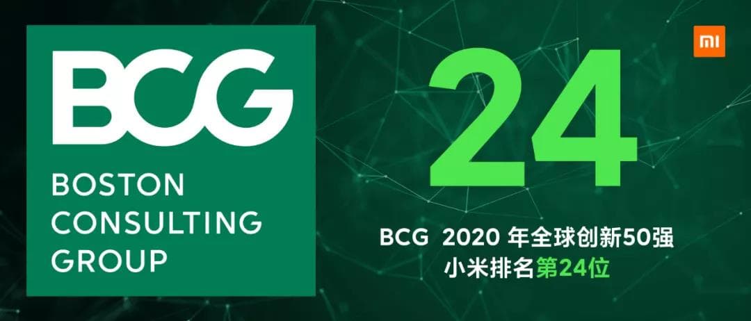 BCG 2020年全球創新50強 小米入選